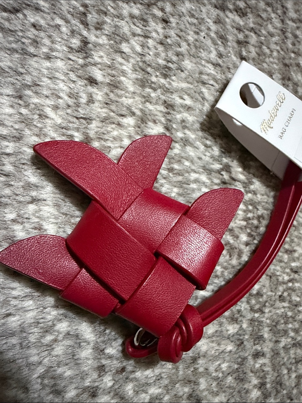 Madewell Red Woven Leather Key/Bag Charm MADEWELL FISH CHARM